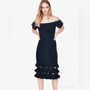 JONATHAN SIMKHAI Bateau Neckline Midi Length Dress